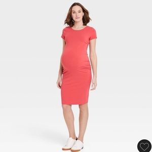 MATERNITY TSHIRT DRESS CORAL TARGET DRESS SZ L